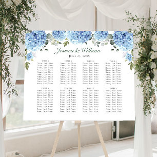 Blue Hydrangea Floral 8 Tables SEATING CHART