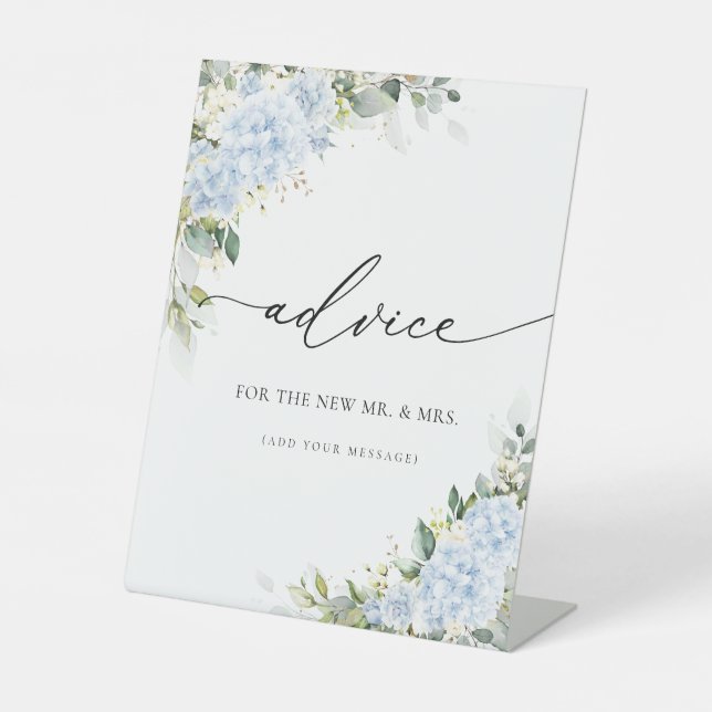 Blue Hydrangea Floral Advice Sign (Front)