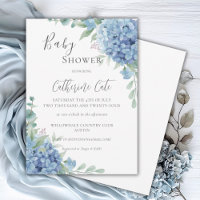 Blue Hydrangea Floral Baby Shower