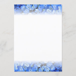 Blue Hydrangea Floral Border Fan Program Paper Programme