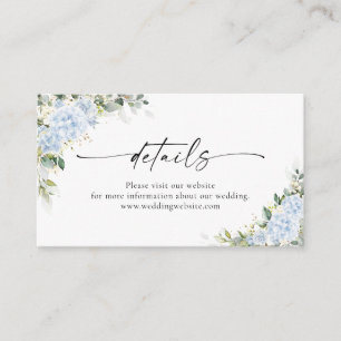 Blue Hydrangea Floral Details Enclosure Card