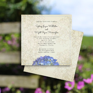 Elegant Blue Hydrangea, White Post-it Notes