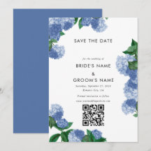 Blue Hydrangea Floral Greenery Modern Wedding