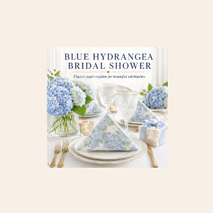 Blue Hydrangea Floral Luncheon Napkins