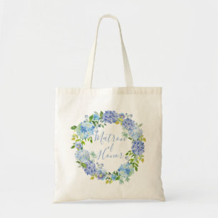 Blue Hydrangea Floral Matron of Honour Tote Bag