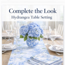 Blue Hydrangea Floral Paper Guest Towels Napkin