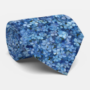 Blue Hydrangea Floral Pattern Tie