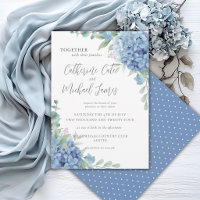 Blue Hydrangea Floral Polkadot Wedding