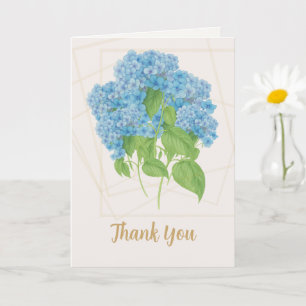 Blue Hydrangea Floral   Thank You  Card