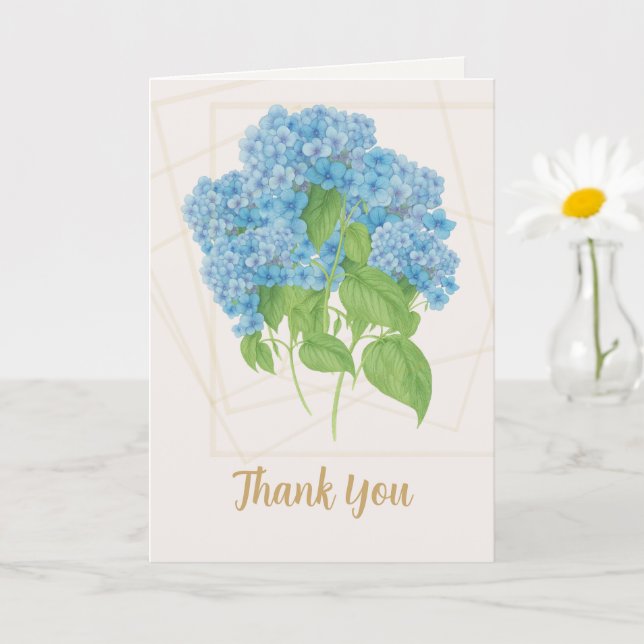 Blue Hydrangea Floral | Thank You  Card (Small Plant)