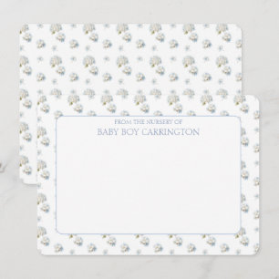 Blue Hydrangea Floral Vintage Personalized Card