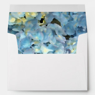 Blue Hydrangea Floral Wedding Envelope