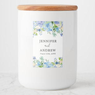 Blue Hydrangea Floral Wedding Favour Label