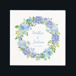 Blue Hydrangea Floral Wedding Paper Napkin<br><div class="desc">Blue Hydrangea Floral Wedding Paper Napkin for your wedding day!</div>