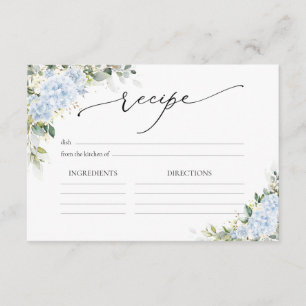 Blue Hydrangea Floral Wedding Reception Enclosure Card