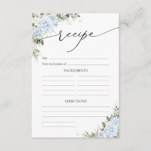 Blue Hydrangea Floral Wedding Reception Enclosure Card