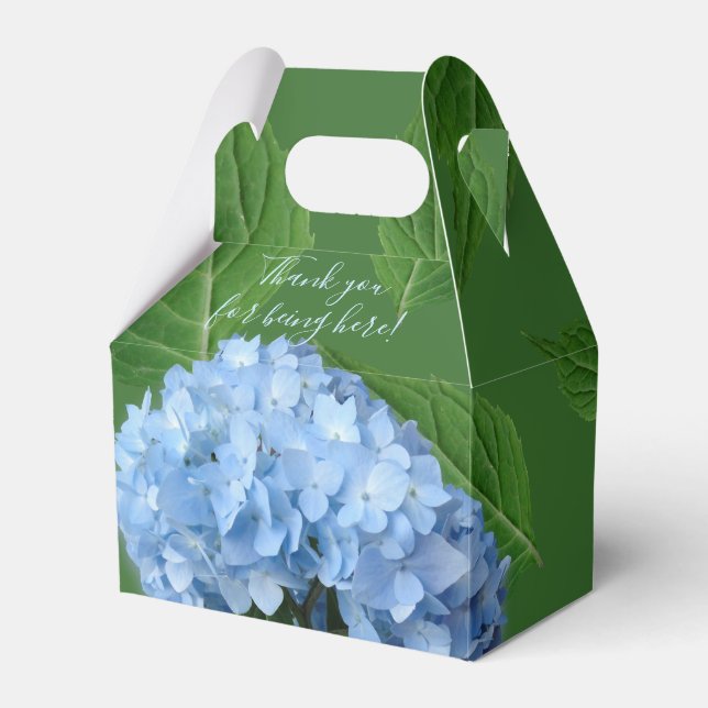 Blue Hydrangea Floral Wedding Shower Thank You Favour Box (Front Side)