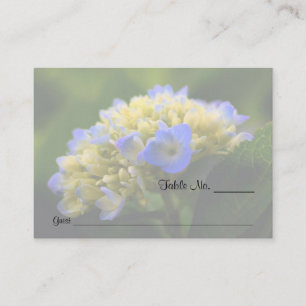 Blue Hydrangea Floral Wedding Table Place Cards