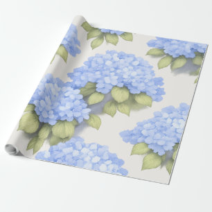 Blue Hydrangea Floral Wrap Roll – Boutique Wrapping Paper