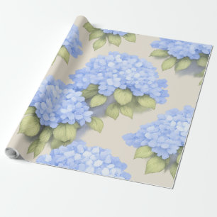 Blue Hydrangea Floral Wrap Roll – Boutique Wrapping Paper