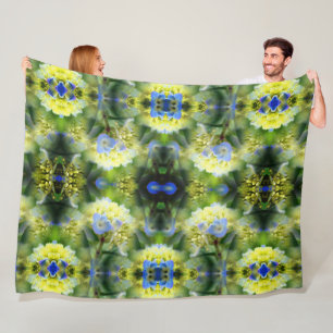 Blue Hydrangea Flower Abstract   Fleece Blanket