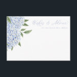 Blue Hydrangea Flower Blooms Floral Advice Card<br><div class="desc">This pretty floral card features watercolor hydrangea flowers and your custom text.  Use the template to fill in your information. The "Customise further" feature can be used to change the font (size,  style,  colour),  and add more lines of text,  change the layout and add text to the back.</div>