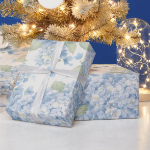 Blue Hydrangea Flower Blooms Gift Wrap