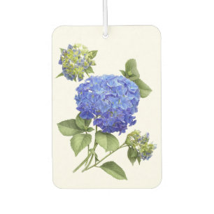 Blue Hydrangea Flower Botanical Art Design Car Air Freshener