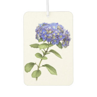Blue Hydrangea Flower Botanical Art Design Car Air Freshener