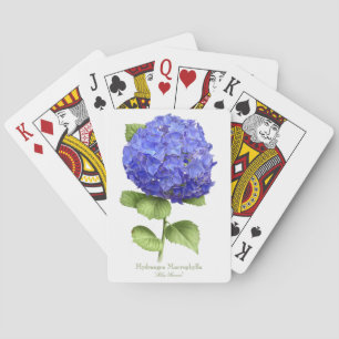 Blue Hydrangea Flower Botanical Art Design Playing Cards
