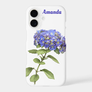 Blue Hydrangea Flower Botanical Art Personalized