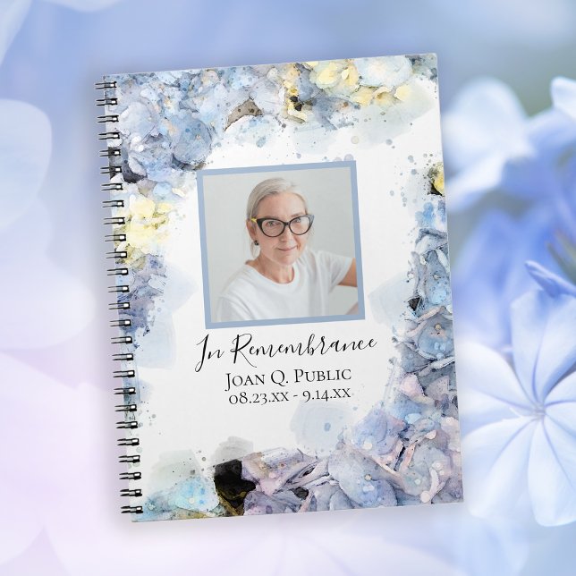 Blue Hydrangea Flower Celebration of Life Notebook (Creator Uploaded)