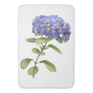 Blue Hydrangea Flower Design Bath Mat