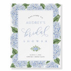 Blue Hydrangea Flower Frame Border Bridal Shower