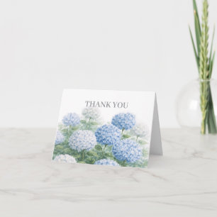 Blue Hydrangea Flower Painting Thank You Invitation
