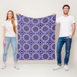 Blue Hydrangea Flower Petals Abstract Art Pattern Fleece Blanket