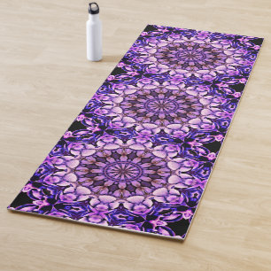 Blue Hydrangea Flower Petals Abstract Art Pattern Yoga Mat