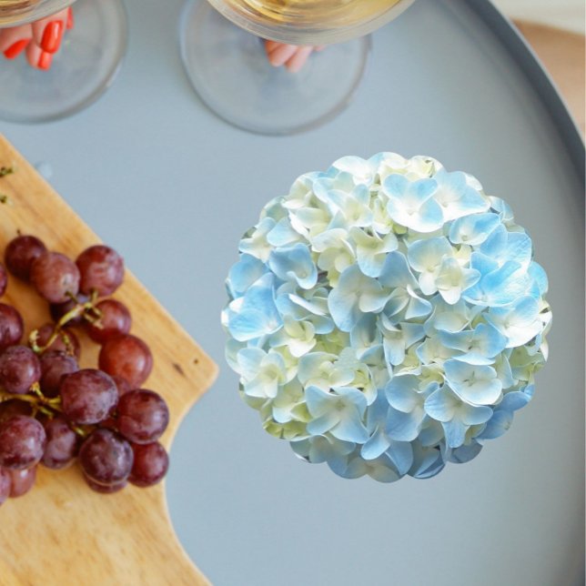 Blue Hydrangea Flower Petals Floral Paper Coaster (In Situ Wedding)