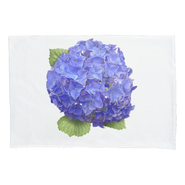 Blue Hydrangea Flower Pillowcase (Front)