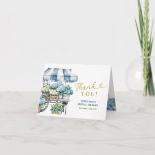 Blue Hydrangea Flower Shops Thank You Card