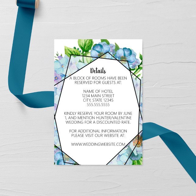 Blue Hydrangea Flower Wedding Enclosure Card (Creator Uploaded)
