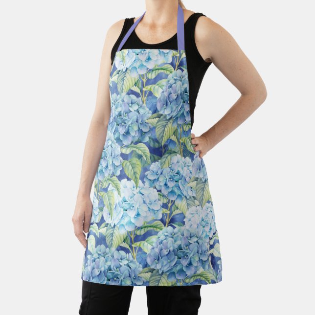 Blue Hydrangea Flowers Apron (Insitu)