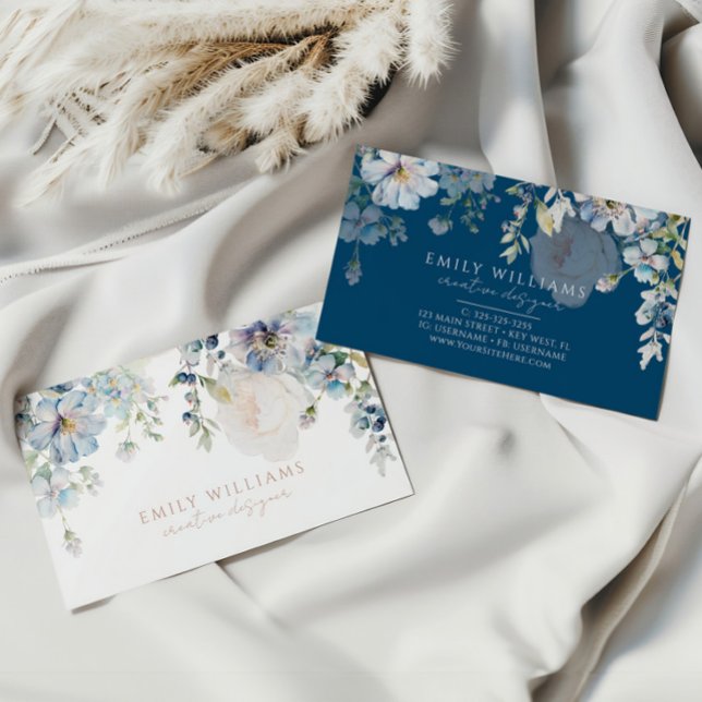 Blue Hydrangea Flowers Business Card (Creator Uploaded)