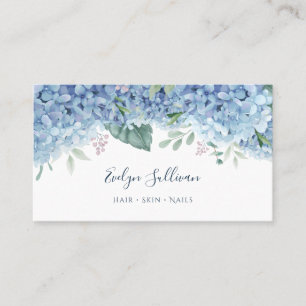 Blue hydrangea flowers business card
