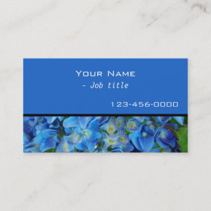 blue hydrangea flowers contemporary business card