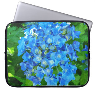 Blue hydrangea flowers. Floral photography. Laptop Sleeve