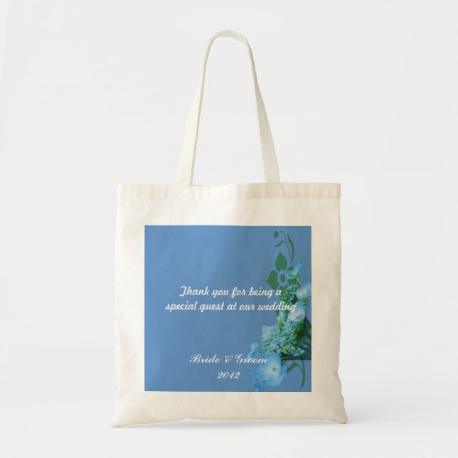 blue hydrangea flowers in blue background tote bag (Front)