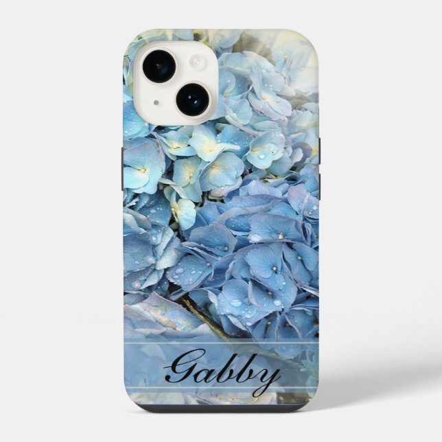 Blue Hydrangea Flowers iPhone Case (Back)