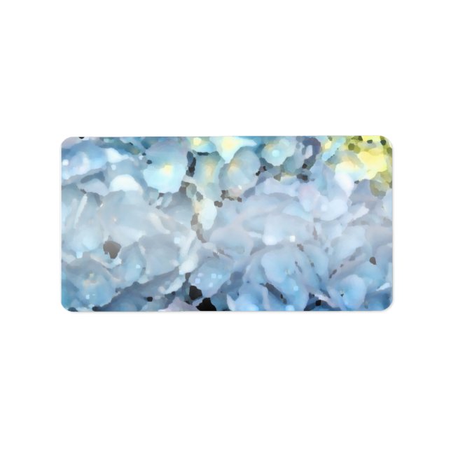 Blue Hydrangea Flowers Label (Front)