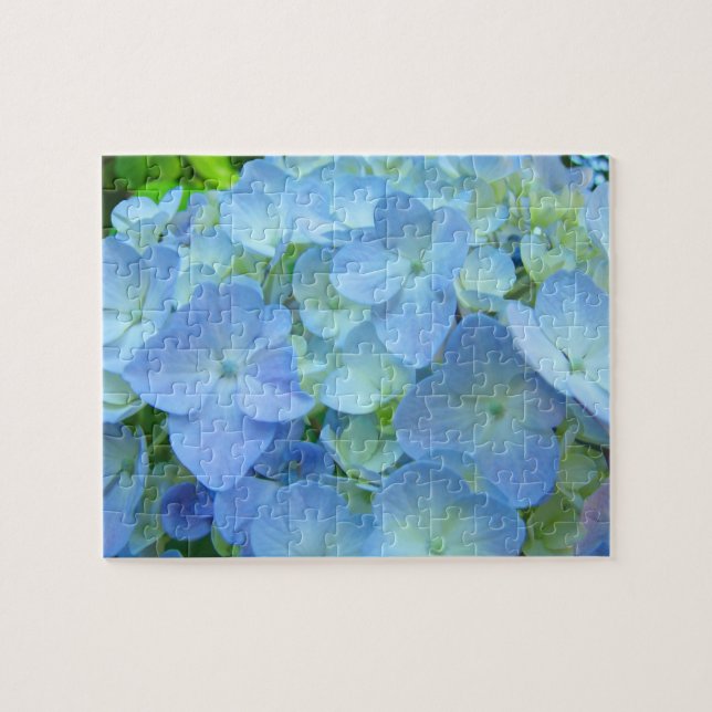 Blue Hydrangea Flowers puzzles Floral Garden (Horizontal)
